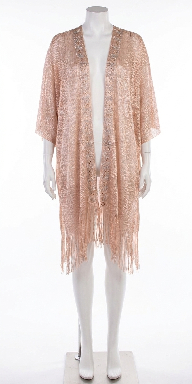 NEW GIGI MODA spiaggia open front kimono in peach